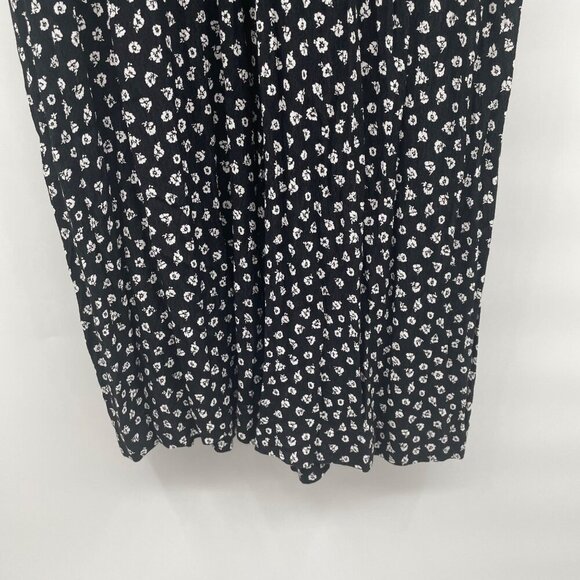 Gap Womens Floral Jumpsuit Sleeveless Wide Leg Black/White Size XL Pockets - Picture 2 of 9